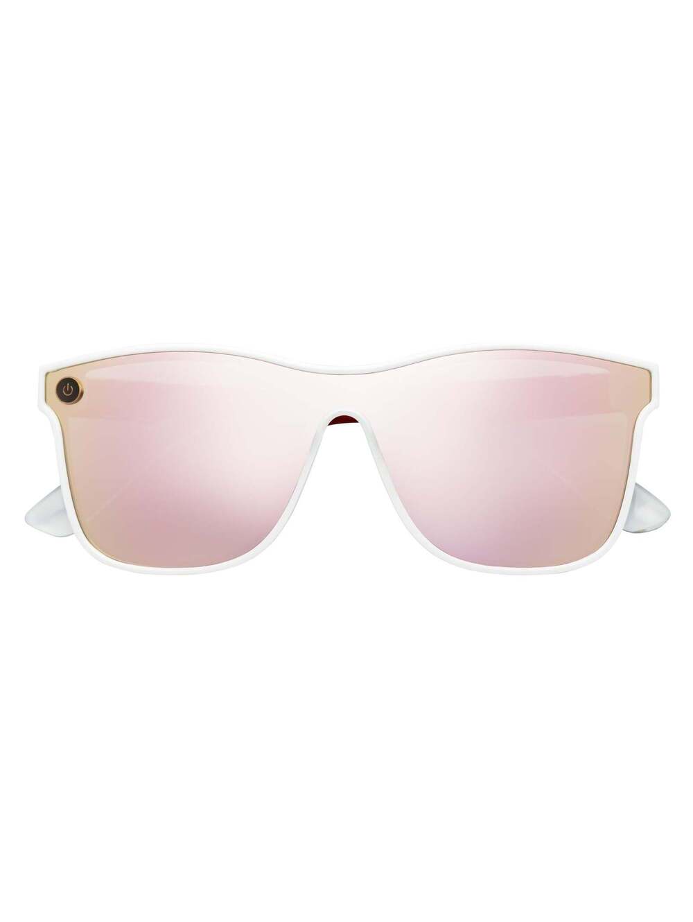 ZENITH - Mono Lens Shield Horn Rimmed Sunglasses White Red Pink Mirror
